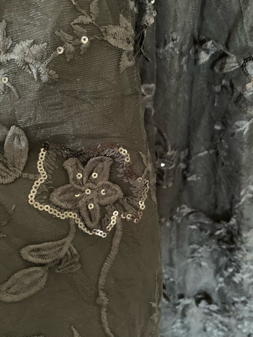 NWT BloomChic Plus Size 30 Black Cocktail Dress 3D Floral Appliqués and Sequins - Picture 4 of 8